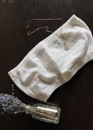 Топ без брительок, жіночий, на легкій резинці, що не передавлює. pretty little things, білий