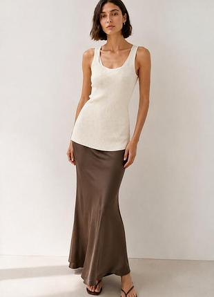 Трикотажний топ toteme curved compact knit tank молочний l