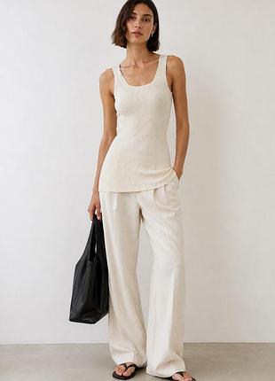 Трикотажний топ toteme curved compact knit tank молочний l