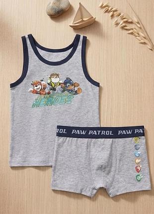 Майка и боксеры для мальчика lupilu paw patrol комплект белья bs001413 размер 122-128