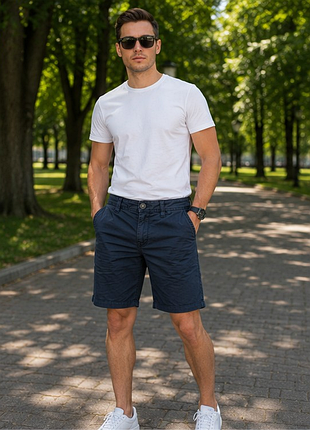 Чоловічі шорти s.oliver basic chino темно-сині бавовняні xl xxl 54 оригінал