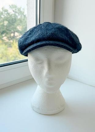 Синяя твидовая кепка-восьмиклинка failsworth harris tweed