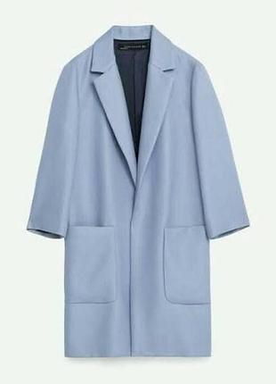 Блакитне пальто zara зара