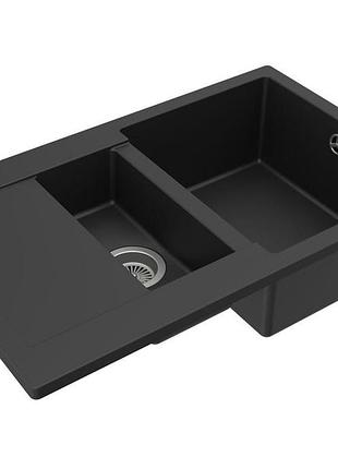 Кухонна мийка lapas (total black) колір глибокий чорний, без домішок miraggio