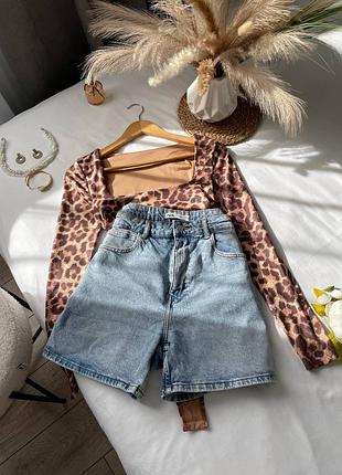 Джинсові шорти zara в блакитному кольорі