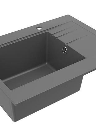 Кухонна мийка bodrum 650 (gray) з 1-м отвором під змішувач miraggio