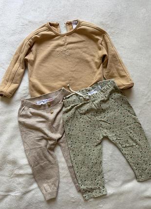 Стильний сет / комплект zara baby в пастельних тонах, р. 80 (9–12 міс)