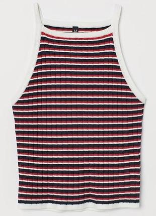 Полосатый трикотажный топ-халтер h&amp;m