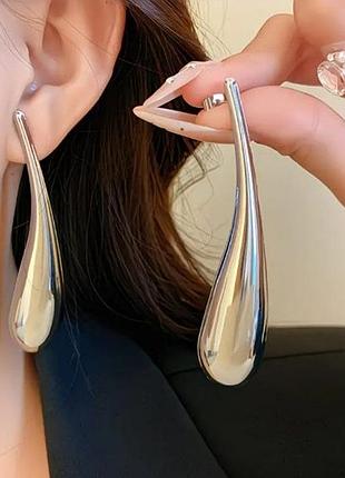 Трендовые длинные серьги drop, tiffany
