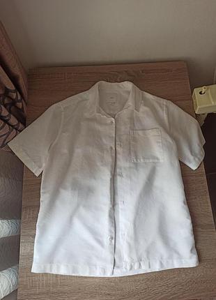 Рубашка с коротким рукавом, лен+ хлопок