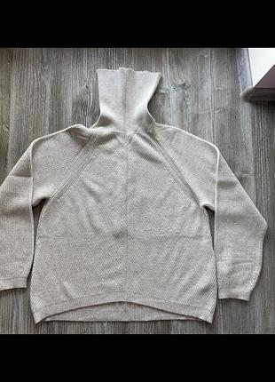 Жіночий светр з тom tailor з  подвійним коміром-гольфом, трикотаж розмір s/m/l  темно-молочний  м'який, практичний, зручний, приємний на дотик