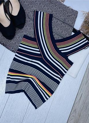 Літній топ zara m в’язаний топ різнокольоровий жіночий топ в рубчик топ зара