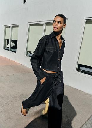 Широкие джинсы джоггеры zara - s, m, l, xl
