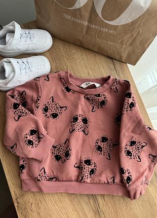Світшот с принтами кота від h&m