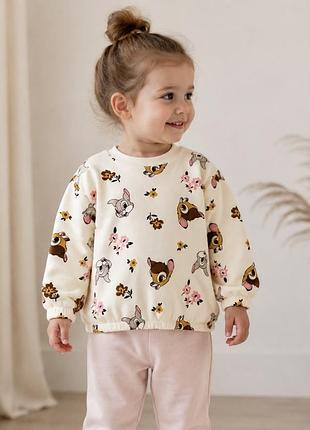 Теплий світшот disney bambi primark 98 см 2-3 роки кофта з начосом