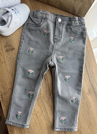 Джинси з вишивкою від h&m розмір 86