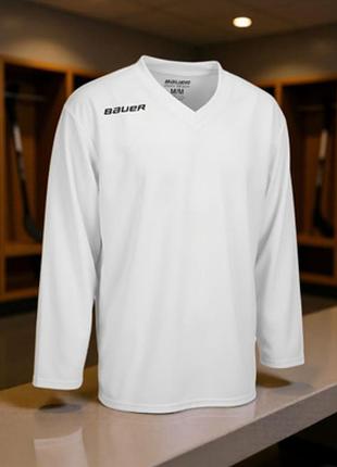 Тренувальна хокейна джерсі bauer flex practice jersey білого кольору.