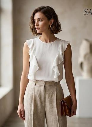 Оригинальный легкий топ pinko с воланами (р. 40-42-44 xs)