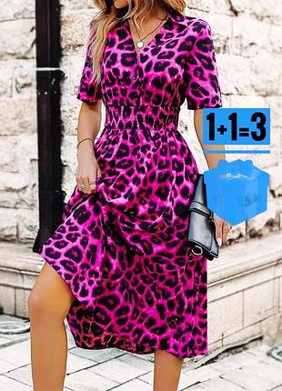 Міді сукня в леопардовий принт shein l