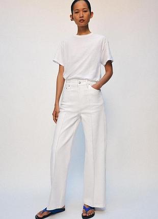 Білі джинси з високою посадкою zara - 34, 36, 38, 40, 42, 44