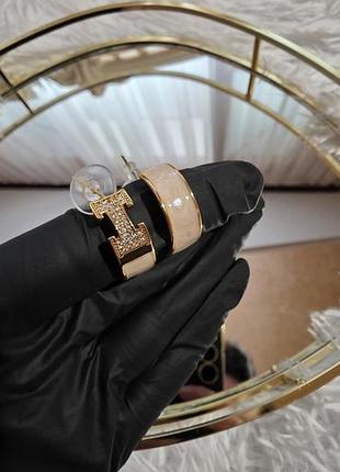 Сережки(медичне золото) hermes