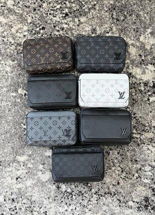Чоловіча сумка louis vuitton через плече | барсетка lv monogram чорна