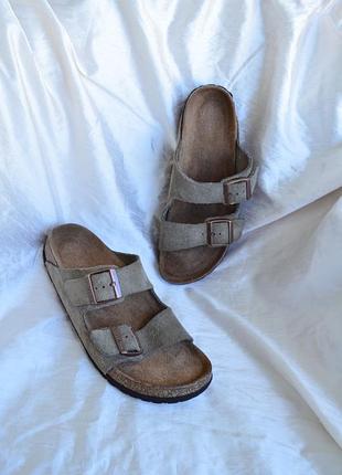 Шлепанцы birkenstock arizona натуральная замша 41 размер 26,5 см стелька
