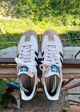 Кросівки чоловічі adidas samba білі з чорним, розмір 44