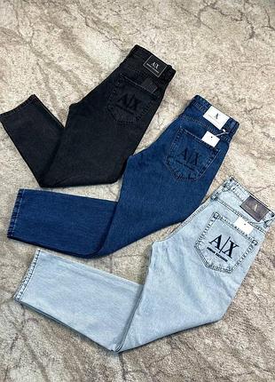 Чоловічі джинси armani exchange a|x прямі чорні сині світлі