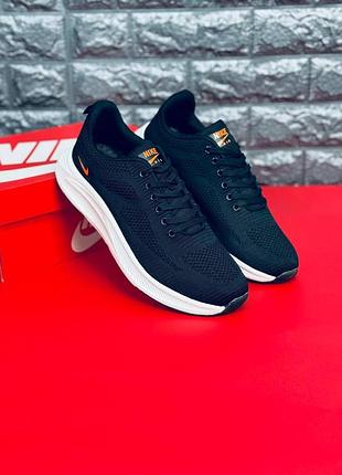 Чоловічі підліткові кросівки nike чорні з помаранчевим логотипом 40–46 | новинка 2026 мужские/подростковые кроссовки найк новинка молодежная модель