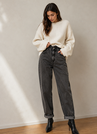 Джинси denim mng 32 з резинкою у талії моми
