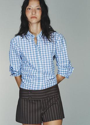 Поплиновая рубашка в клетку от zara