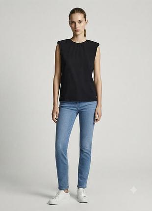 Massimo dutti хлопковая майка футболка с плечиками