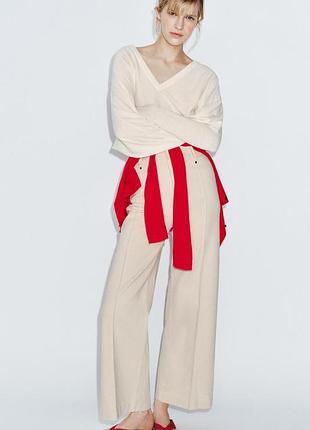 Джинсы wide leg с высокой посадкой zara - 34, 36, 38, 40, 42, 44