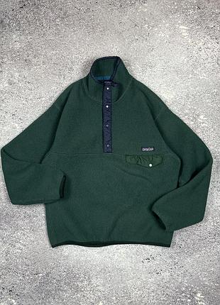 Женский флис patagonia synchilla snap-t pullover зелёный оригинальный кофта худи размер s