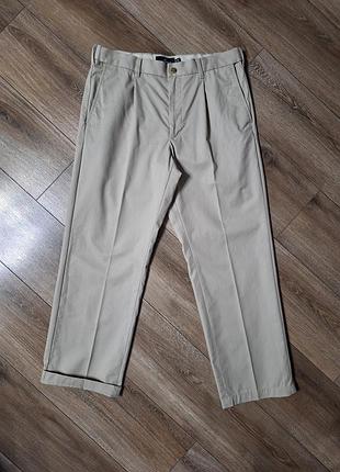 Чоловічі широкі укорочені  штани-чінос marks & spencer (колекція blue harbour)