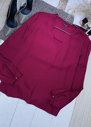 Шовкова блуза massimo dutti m літня блуза бордова блуза із шовку вільного прямого крою