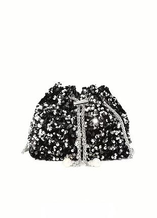Сумка сумочка в паетках блестящая на цепочке женская маленькая zara mango h&m bershka pull&bear asos stradivarius reserved