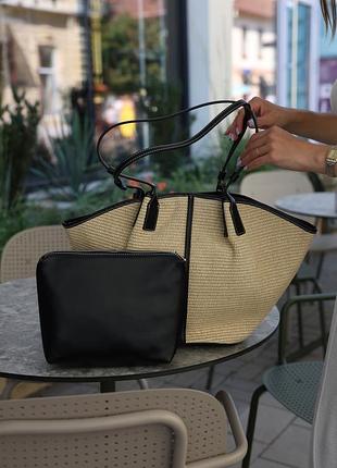 Жіноча сумка з рафії bag raffia/black