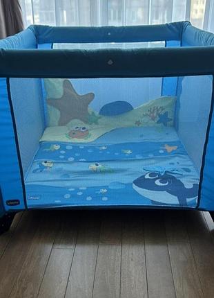 Дитячий манеж chicco блакитний