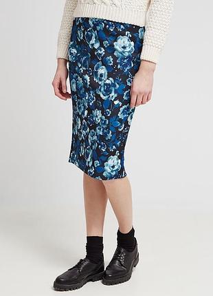 Яркая юбка-карандаш george с цветочным принтом, р. m (38/10) - идеальное состояние!
