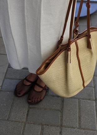 Жіноча сумка з рафії bag raffia/brown