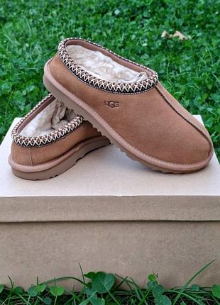 Угги женские тасманские тасманные тапочки ugg tastman lll кожаные низкие коричневые рыжи 38-38,5 размер