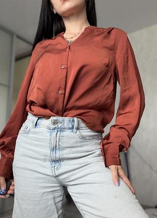 Коричнева блуза esmara розмір 40 на ґудзиках ❤️ 280 гривень