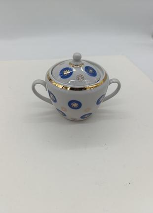 Старая керамическая фарфоровая сахарница ссср полонне полонянский фарфоровый завод керамічна цукорниця для сахара от чайного сервиза пегас