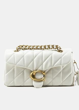 Женская сумка coach pillow tabby shoulder bag 26 белая