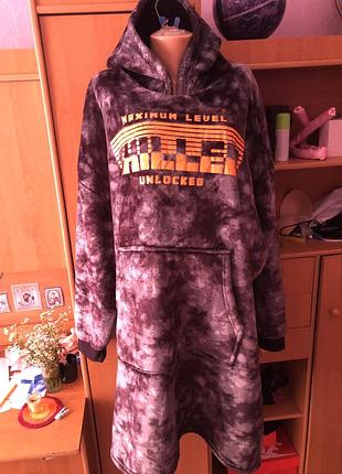Меховушка, плюшева туника, кофта, худи, 2-3xl, слип, пижама. maximum.