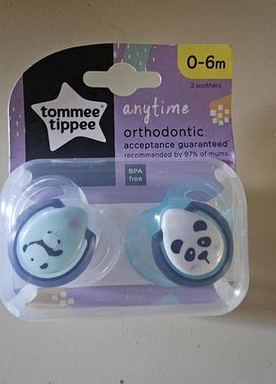 Пустышки соски силиконовая ортодонтическая Tomme tippee 0-6 месяцев