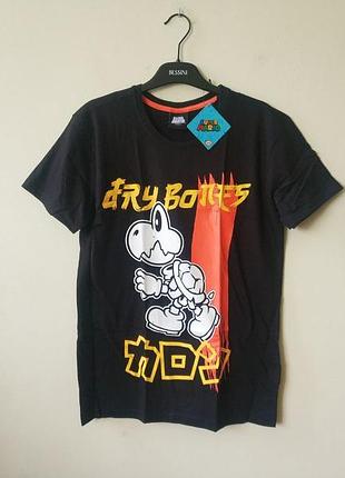 Мужская хлопковая футболка super mario dry bones difuzed
