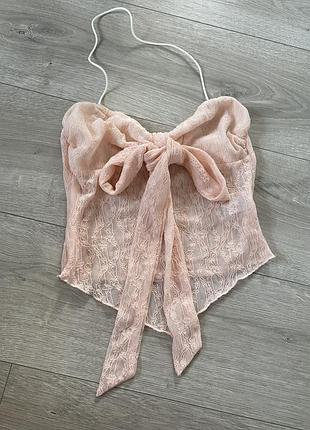Shein мережевний топ з зав‘язками xxs/xs